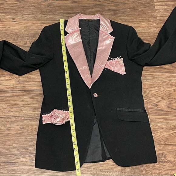 Lord West One Of A Kind Custom Blazer Black with Pink Embellishments Size Small - Picture 13 of 13